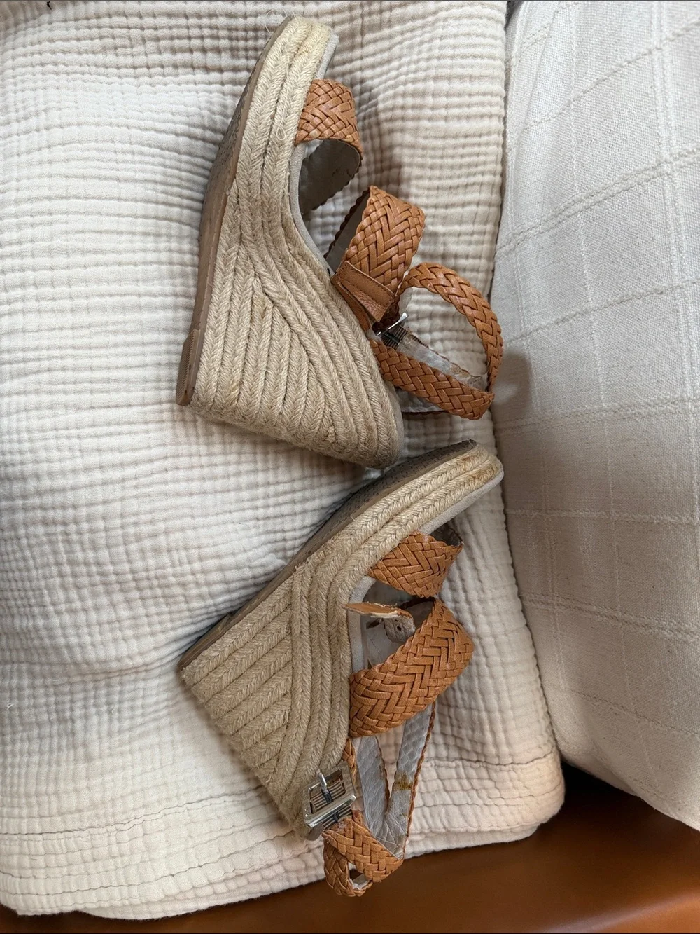 MICHAEL Michael Kors Braided Tan Wedge Sandals